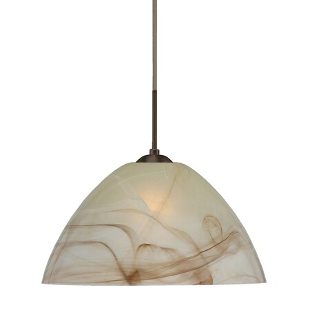 Besa Lighting Tessa Cord Pendant, Mocha, Bronze Finish, 1x9W LED 1JT-420183-LED-BR